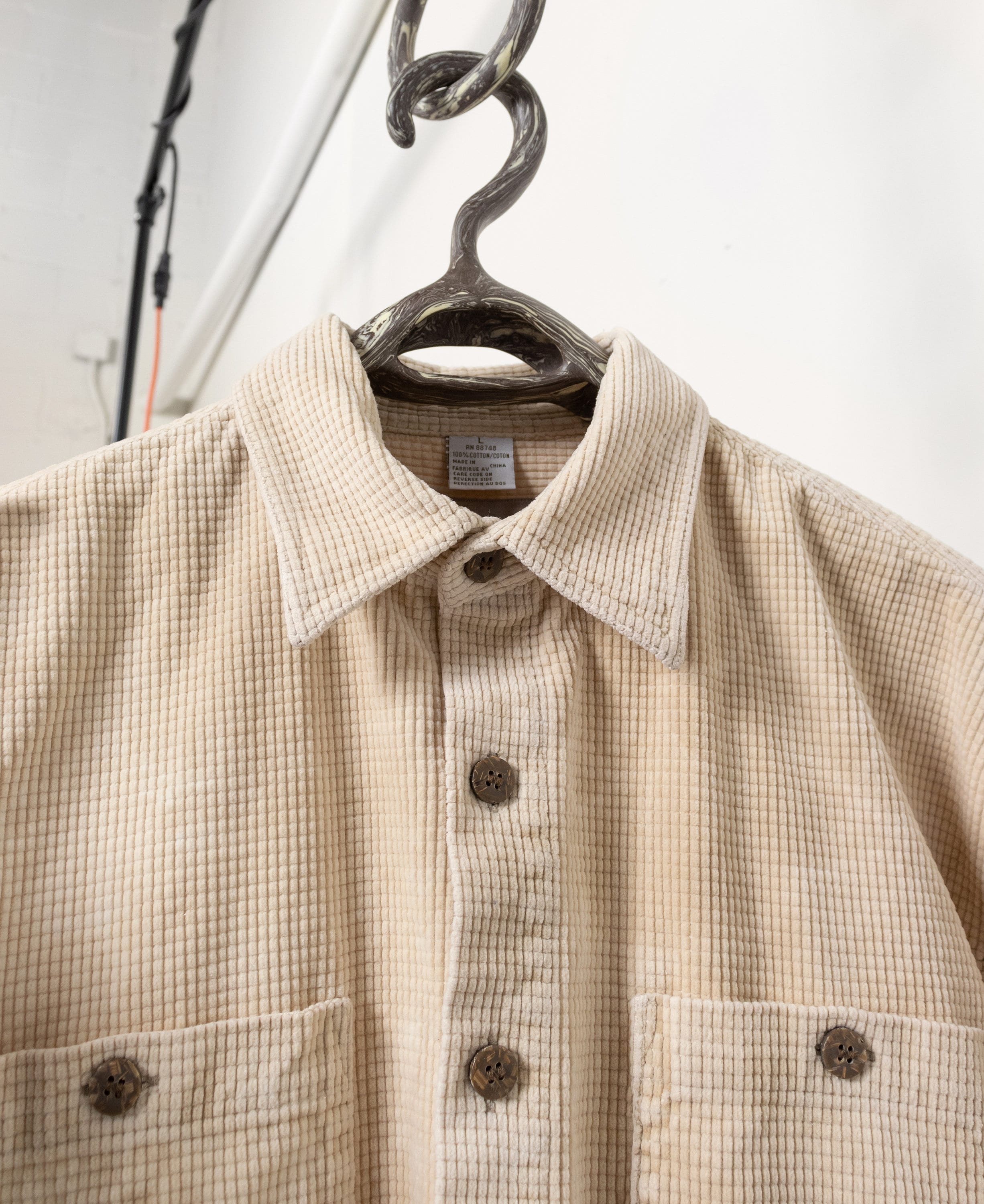 CORDUROY SHIRT Vintage Button up Long Sleeve 90's Oversize / Large