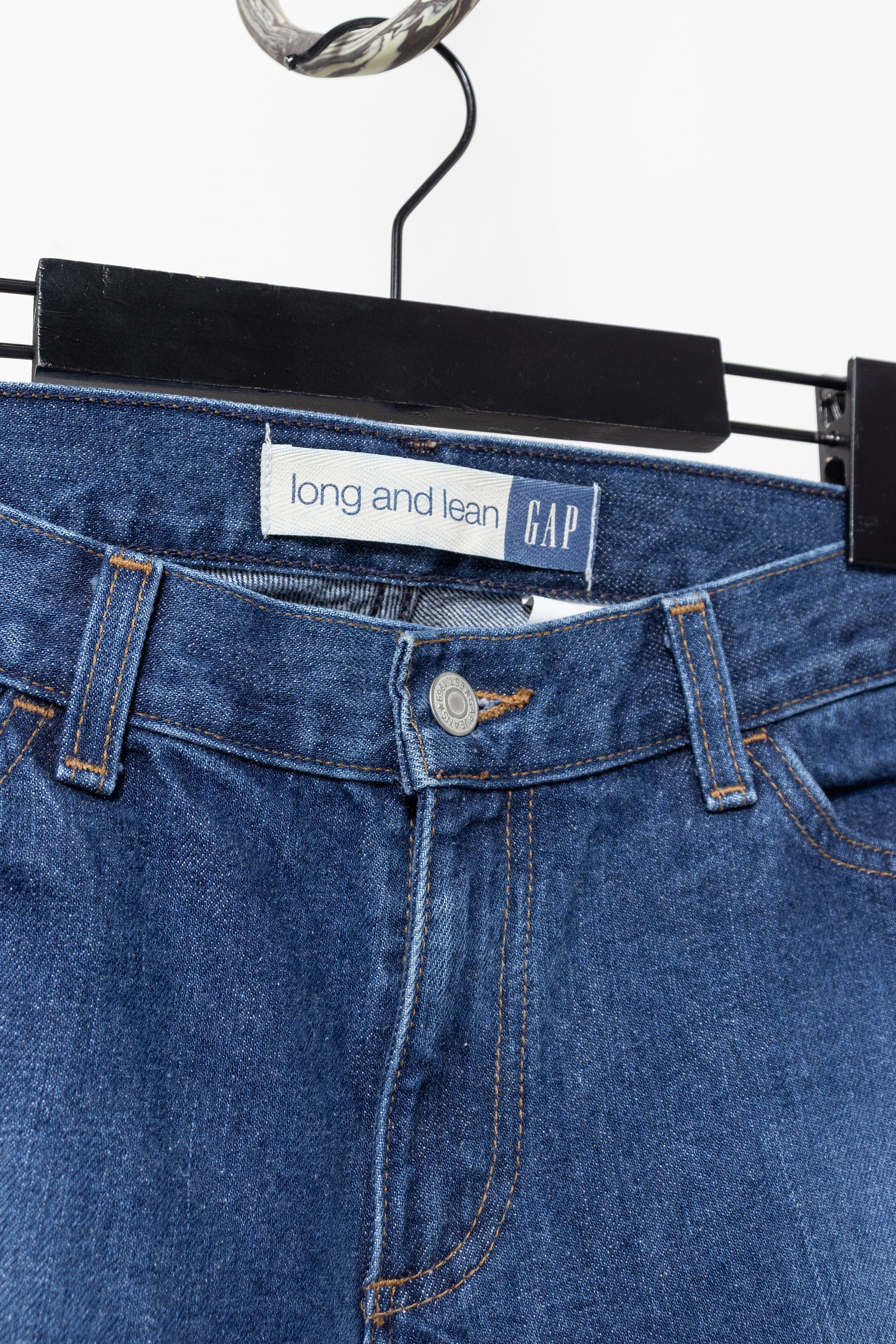 Y2K Low Rise Flare Jeans: Vintage GAP Dark Wash Denim / 38 Inch 