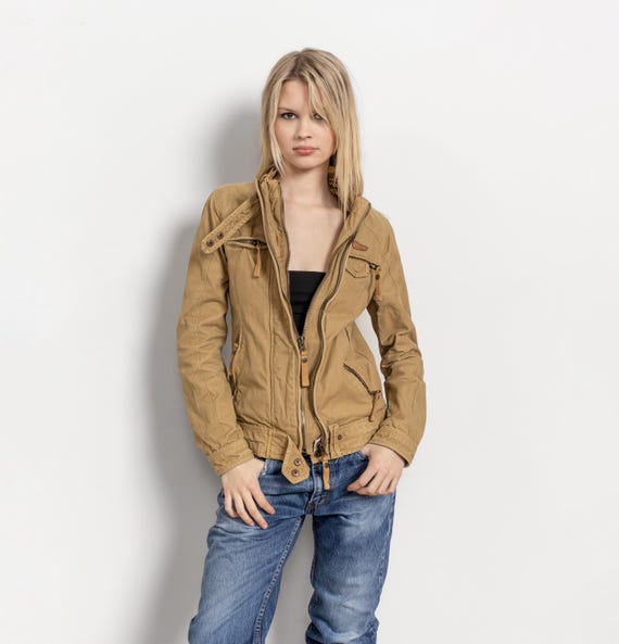 SUPERDRY Canvas Coat Jacket Zippers Y2K Vintage / Xs