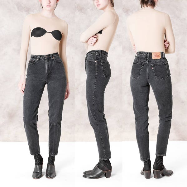 HIGH WAIST JEANS Levis 512 Levi Strauss skinny Jeans 90s black vintage Women mom / Size 5 6 / waist 27 / better Stay together