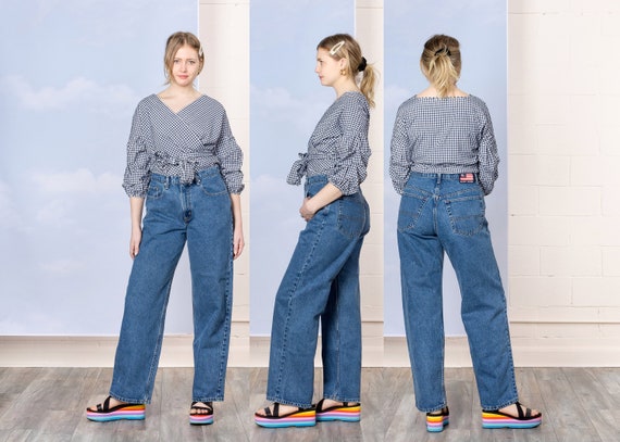 wide leg jeans size 14