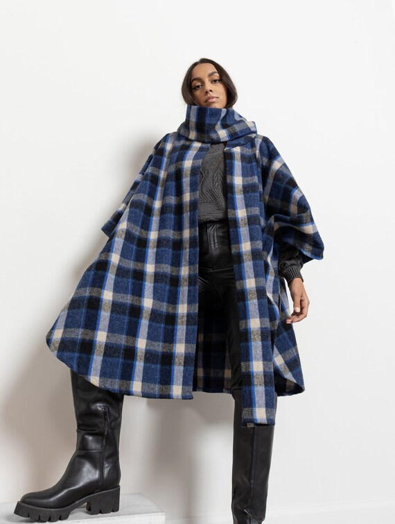 Rondsel Bevoorrecht Winst PLAID OVERSIZE CAPE Poncho Jacket Vintage Fall Winter Scarf - Etsy