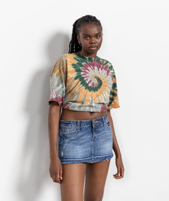 【Kashiko】23ss Low-rise Denim Skirt Pants LOW RISE Y2K DENIM Mini Skirt Aeropostale Distressed Barely