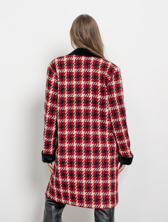 HOUNDSTOOTH PLAID JACKET wool coat vintage S M A … - image 8