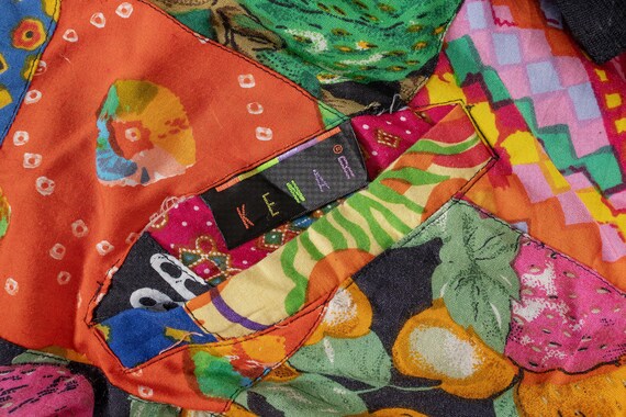 PATCHWORK BOMBER JACKET Vintage Rainbow Pattern A… - image 5