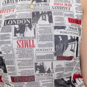 NEWSPAPER PRINT Y2K Mesh Dress Vintage Graphic Bebe USA Made Gathered Skirt / Medium Large image 4