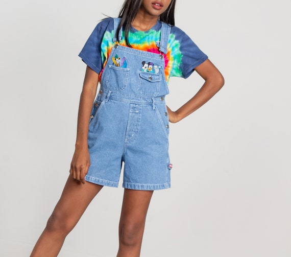 MICKEY UNLIMITED OVERALLS denim shorts vintage wom
