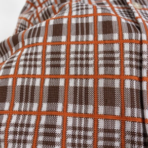 NERDY POLYESTER 70S BLOUSE Shirt Oxford Xs Checkered Picnic Extra Small image 9
