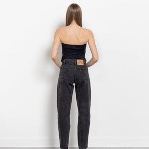 LEVI'S 550 JEANS BLACK High Waisted Faded Orange Tab Cropped Usa U S A / 36 Inch Hips / Size 3 image 8