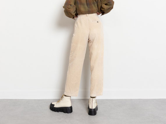 BEIGE CORDUROY PANTS Trousers Women Xs 