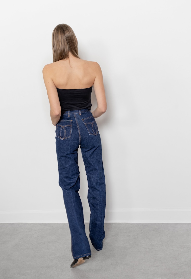 INDIGO JEANS HONG Kong 90's Straight Leg Extra Long Vintage Non Stretch Denim / 24 Inch Hips / Size 0 1 image 6