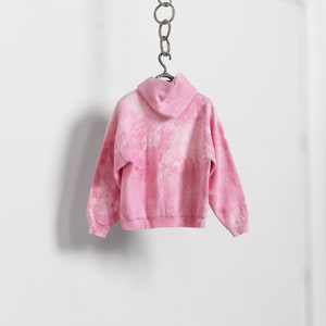 PINK TIE DYE Hooded Sweatshirt Bleached Oversize Hoodie Vintage Jumper / Large Xl Extra Large image 3