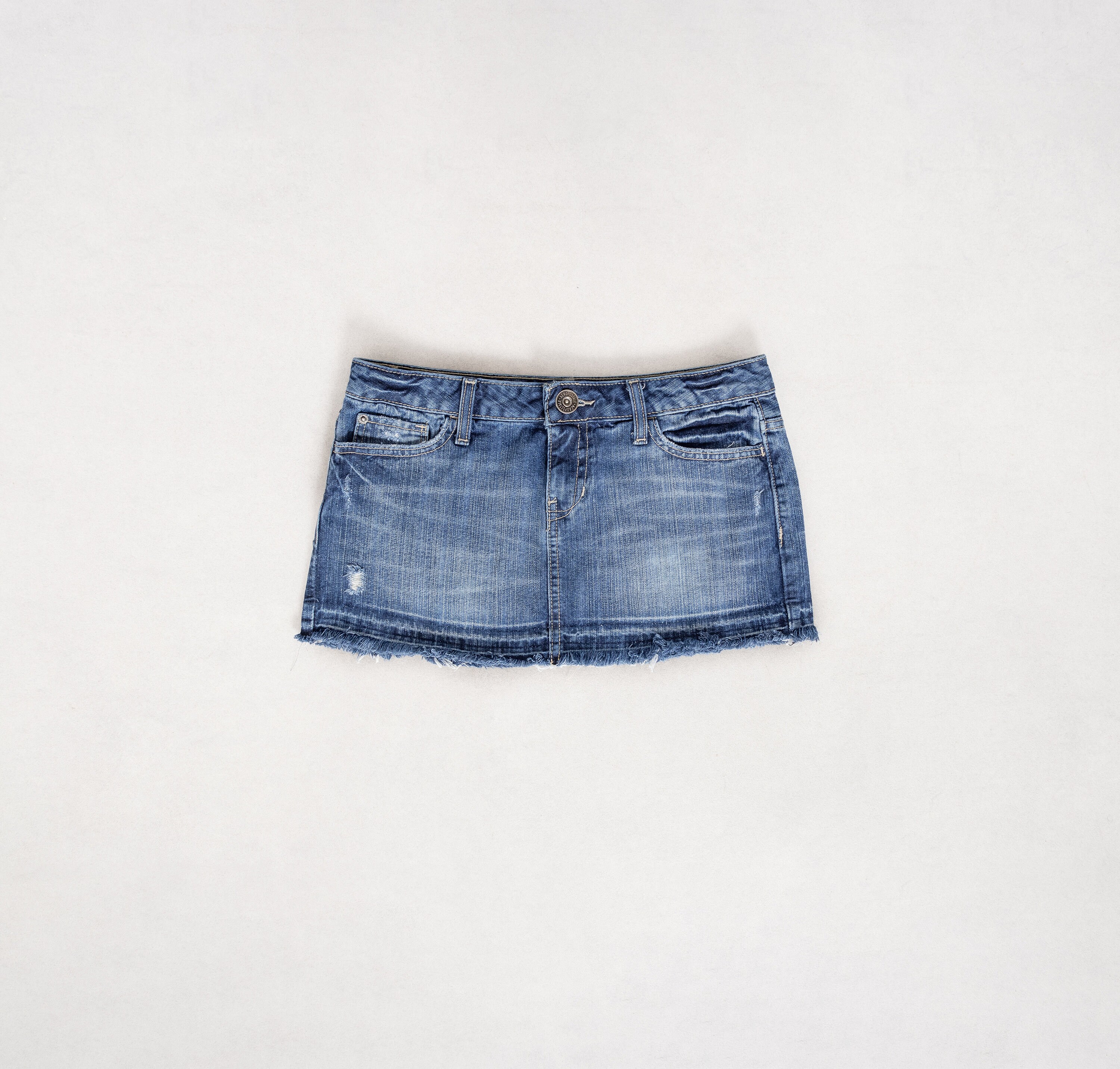 【NONCODE】Jeans denim mini skirt LOW RISE Y2K DENIM Mini Skirt Aeropostale Distressed Barely