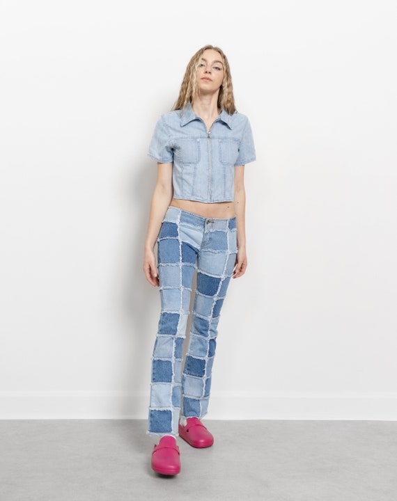 Zana Di PATCHWORK LOW RISE Y2K Jeans vintage wome… - image 9
