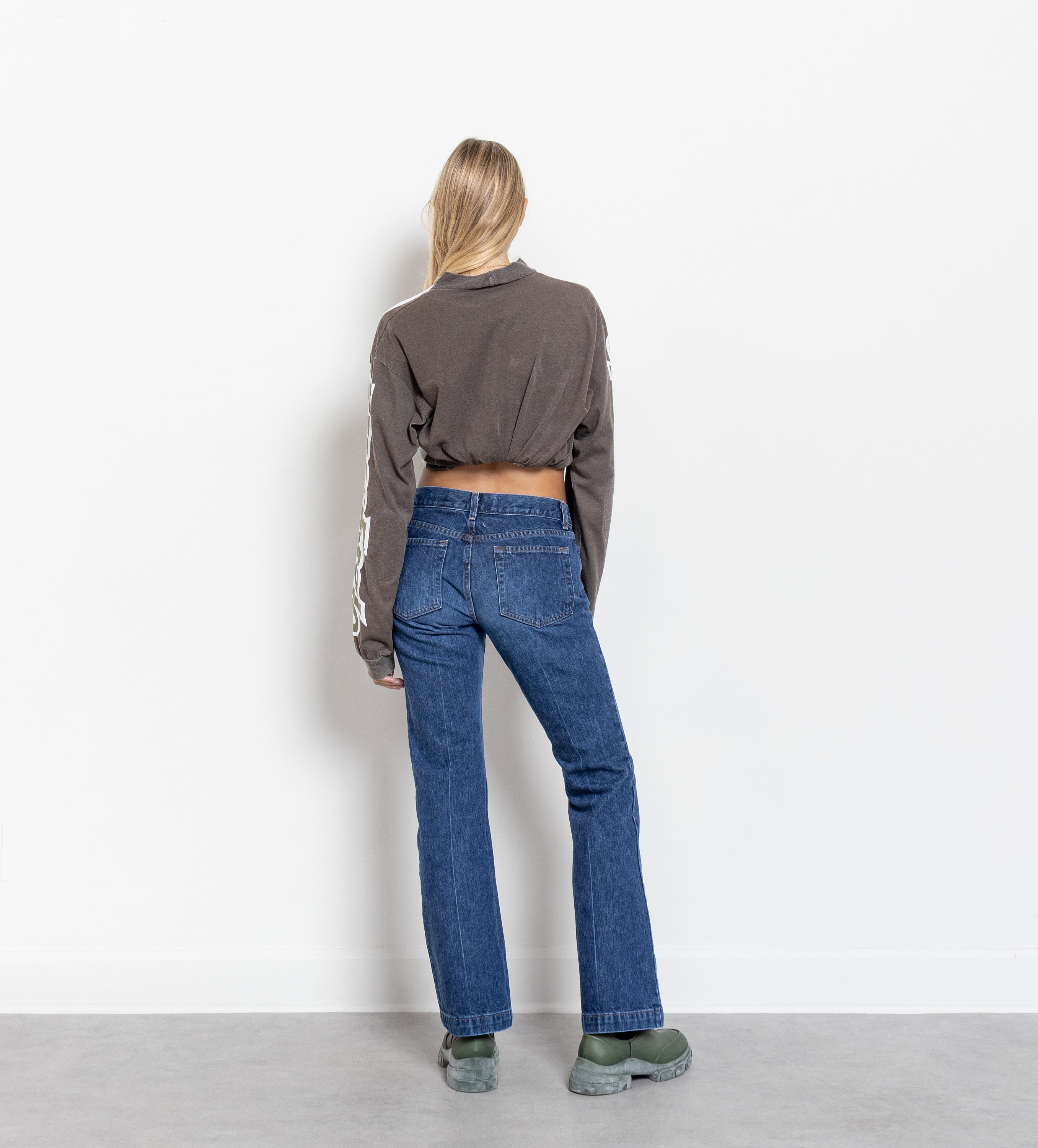 Y2K Low Rise Flare Jeans: Vintage GAP Dark Wash Denim / 38 Inch 