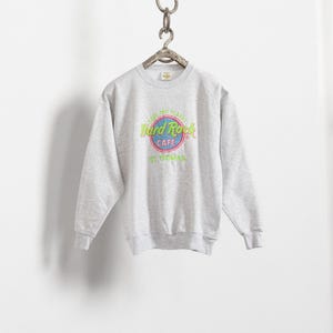 Vintage 90s Hard Rock Cafe Sweatshirt: Embroidered Oversized Pullover image 9