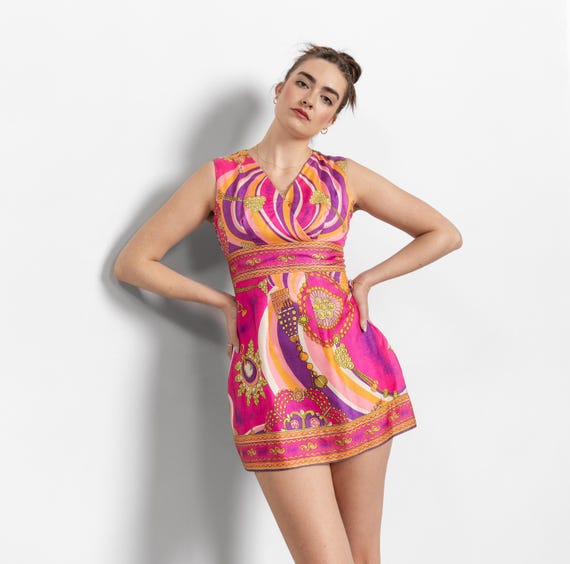 60'S 70'S MINI DRESS Vintage Pink Neon Summer Festival / Medium - Etsy  Israel