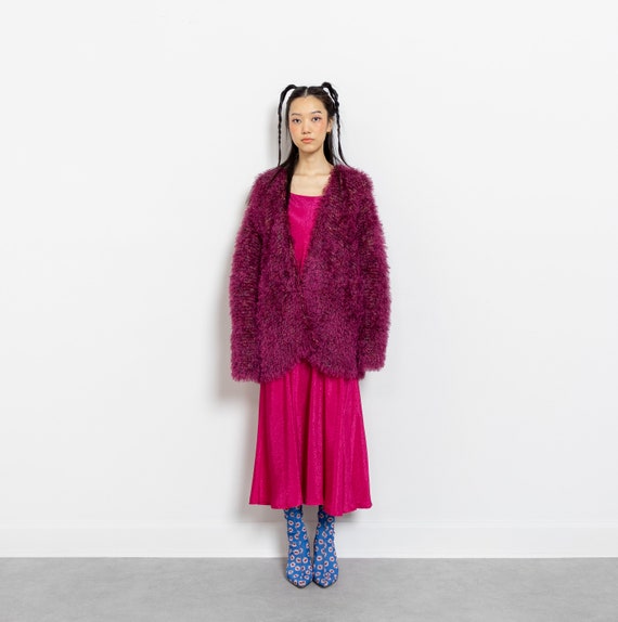 fuzzy pink cardigan sweater