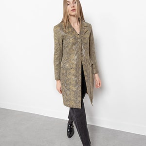 SNAKE LEATHER TRENCH Longline Jacke Mantel Herbst Frühling Herbst / Klein Bild 5