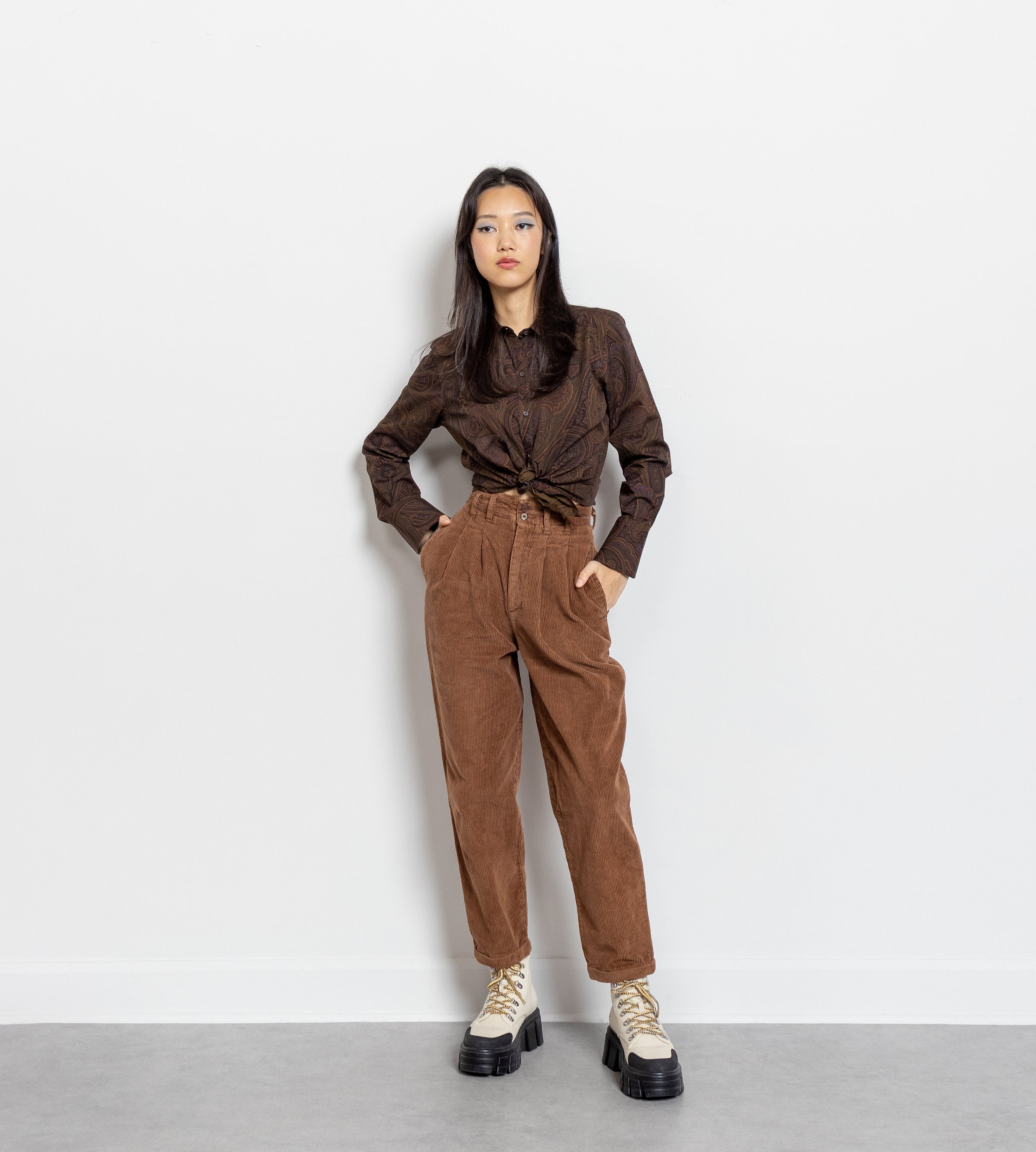 Vintage side line velour trouser