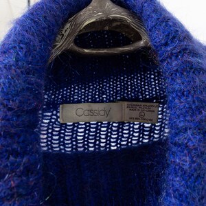 BLUE MOHAIR TURTLENECK Knit Sweater Jumper Vintage Royal / Medium Large image 4