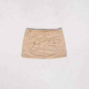 sale VINTAGE KHAKI SKIRT Vintage Mini Low Rise Cotton Women Skirt 90's / 42 Inch Hips / Size 10 image 9