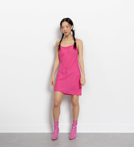トップス Vintage DIESEL Pink Slip Dress Vintage Sheer Pink Slip Dress: Bias Cut Spaghetti Strap (small