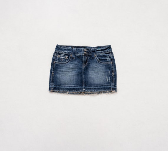 LOW RISE STRETCHY Y2K Mini Skirt Denim Jean Embellished