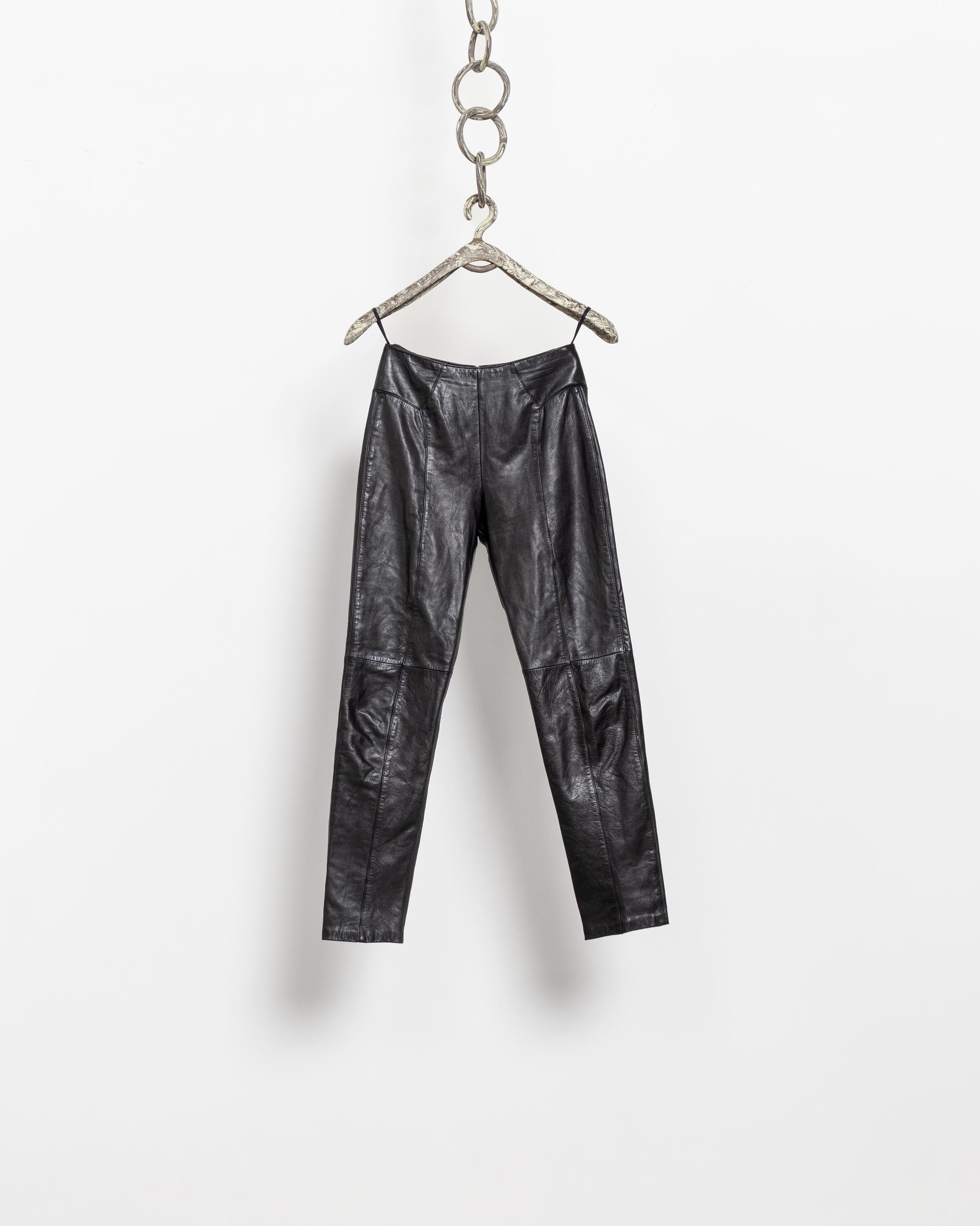 00s Y2K L7 REAL HIP flare leather pants