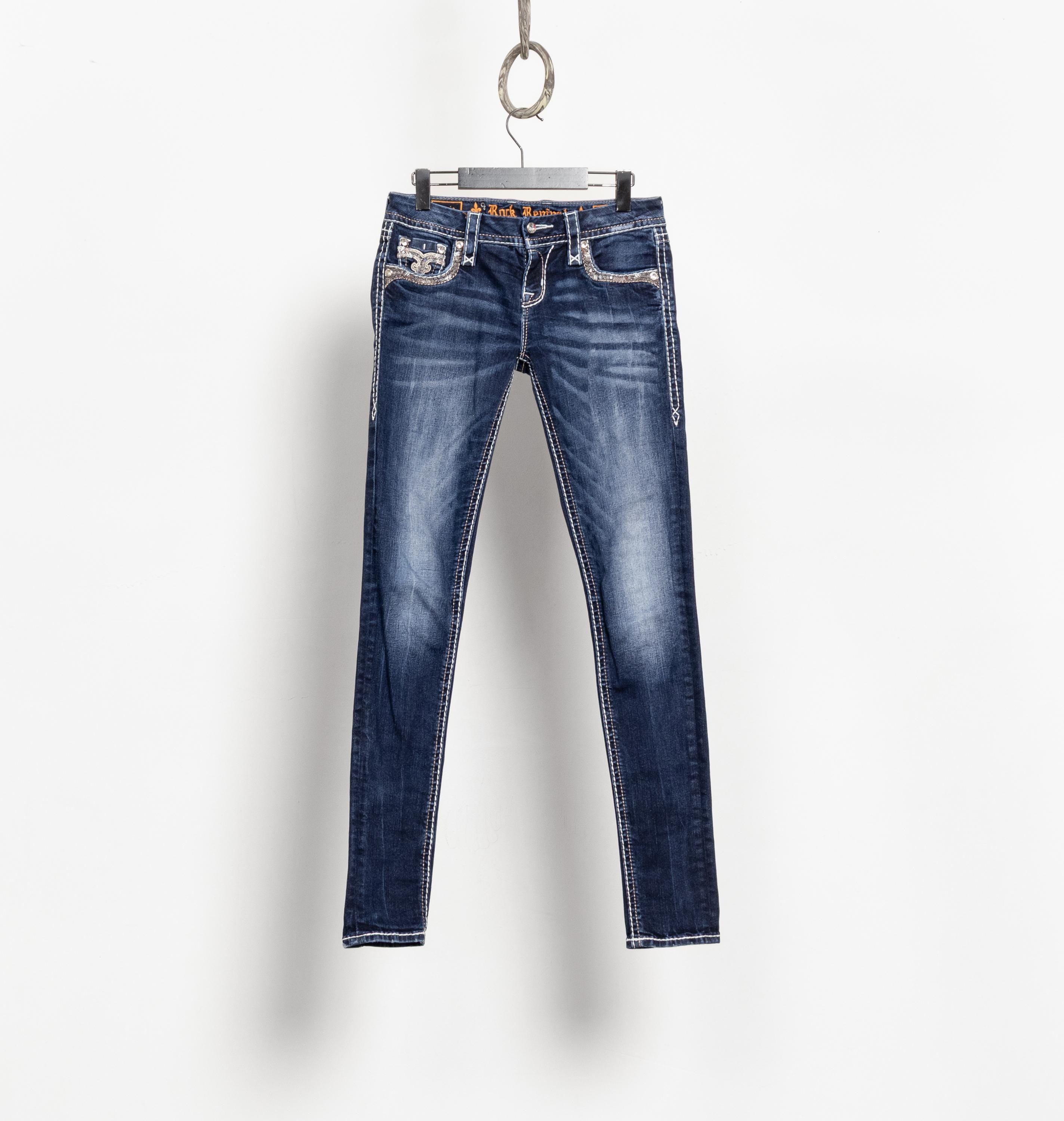 Y2K Low Rise Skinny Jeans – Rock Revival, Size 27 - Etsy