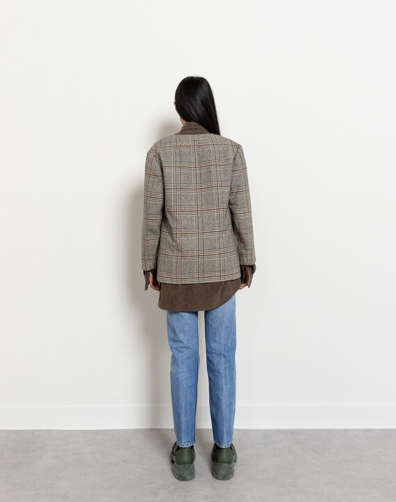 WOOL BLAZER STRUCTURED jacket houndstooth coat vi… - image 6