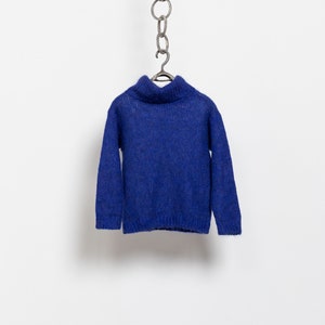 BLUE MOHAIR TURTLENECK Knit Sweater Jumper Vintage Royal / Medium Large image 6