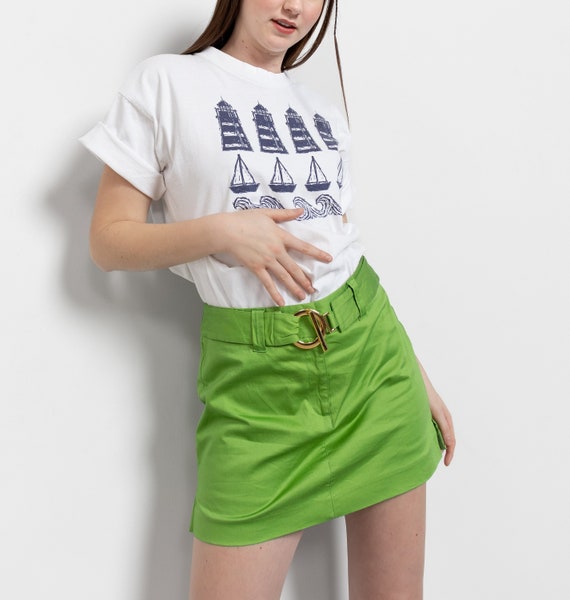 50s-60s green×white tiered skirt ティアードスカ Vintage Chic for Topvintage 50s Sheila Swing Skirt in