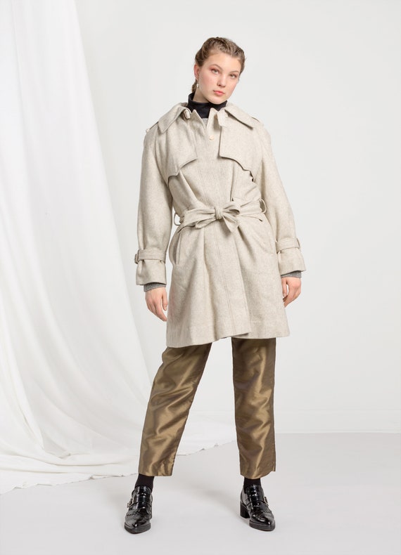 tan wool trench coat womens