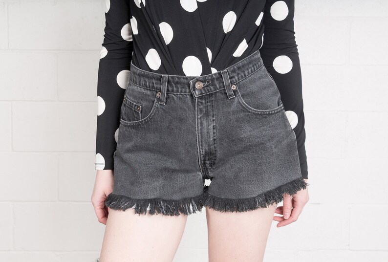 black jean shorts levis