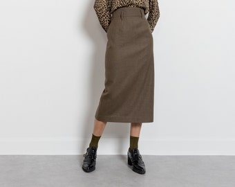 long wool pencil skirt