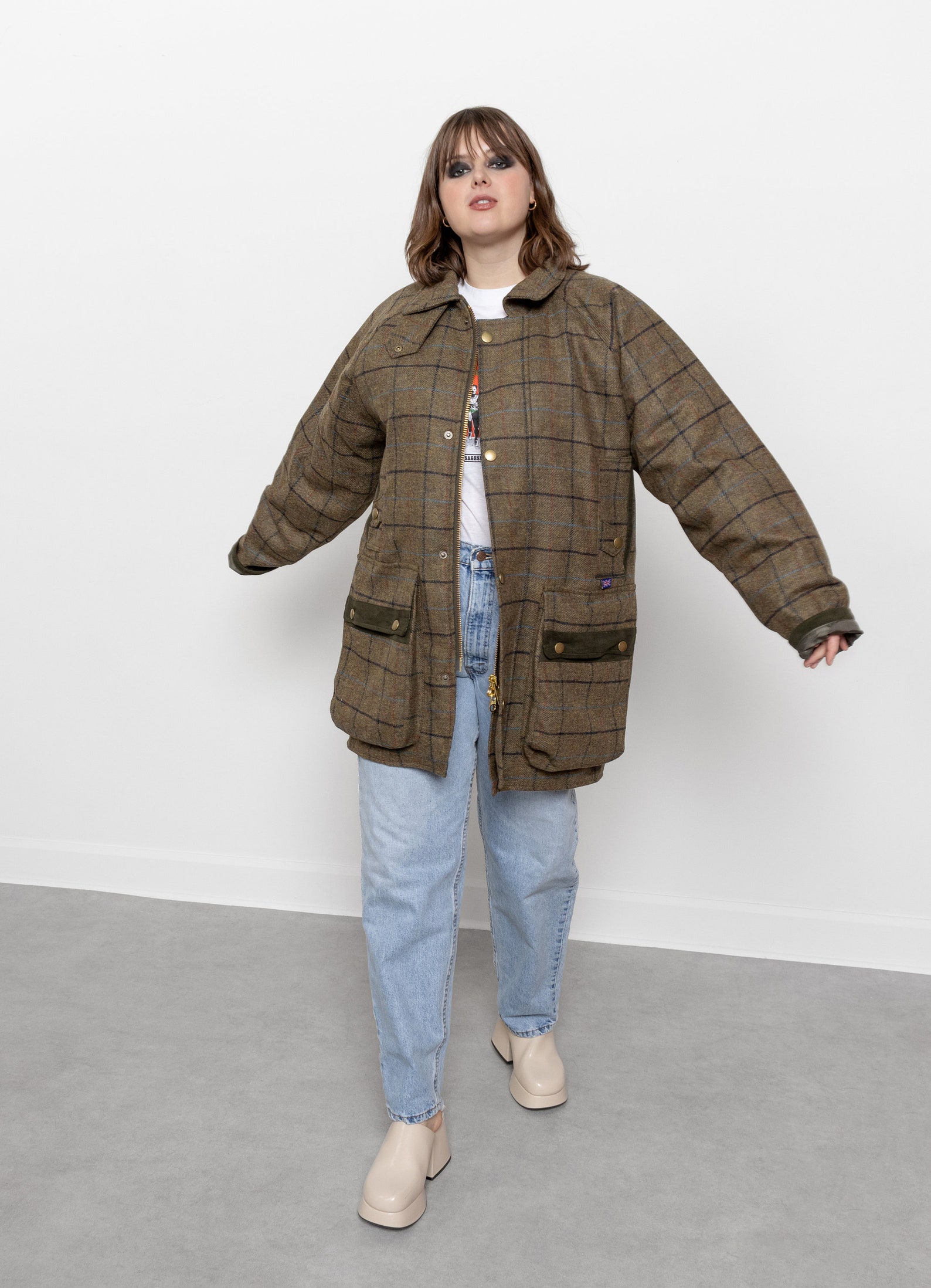 Solid Oversized Pocket Button Coat