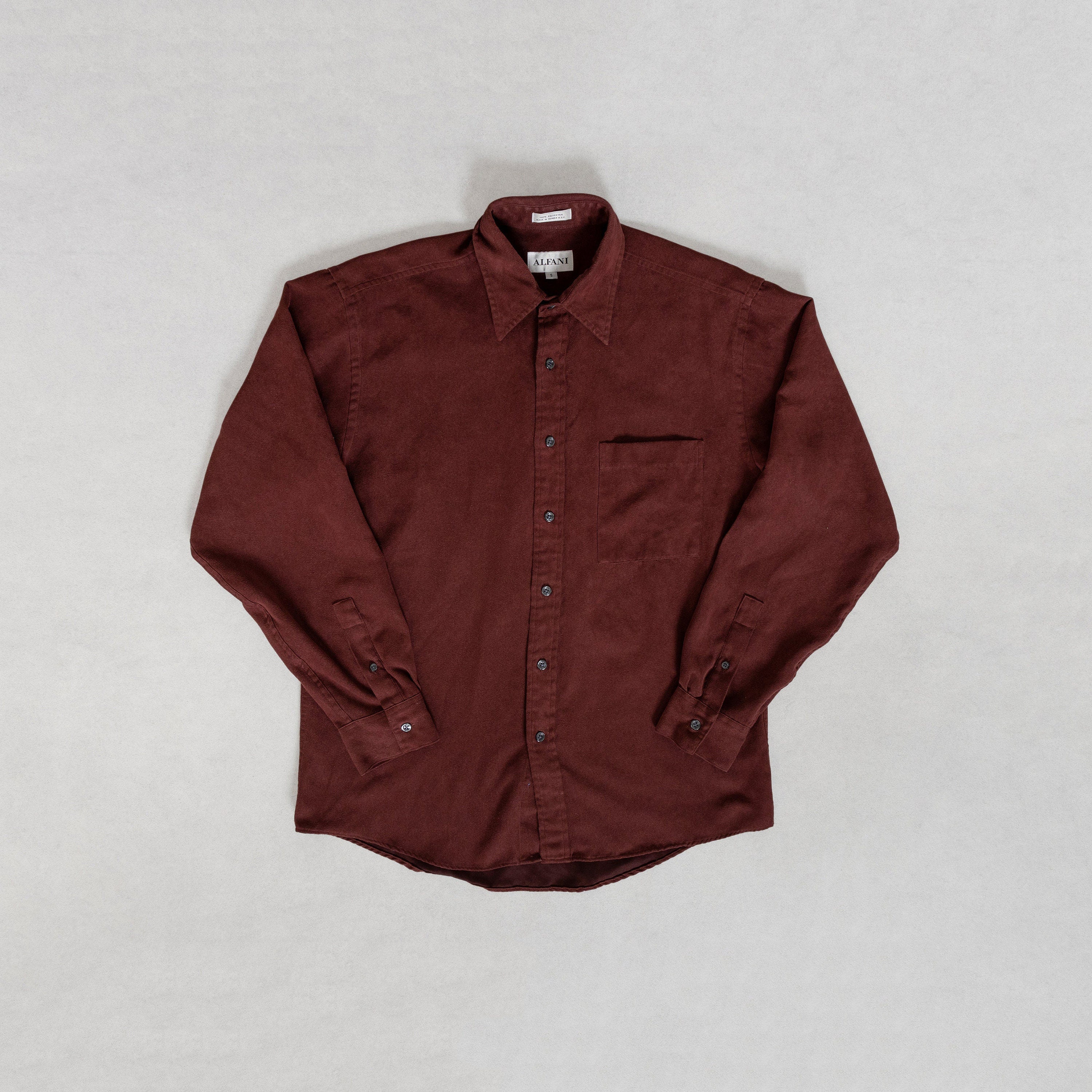 FAUX SUEDE SHIRT Vintage Burgundy Work 