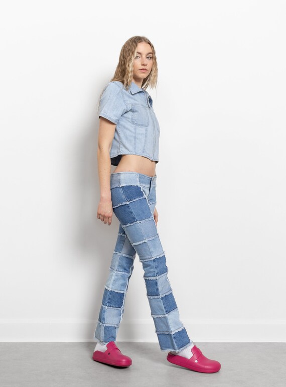 Zana Di PATCHWORK LOW RISE Y2K Jeans vintage wome… - image 8