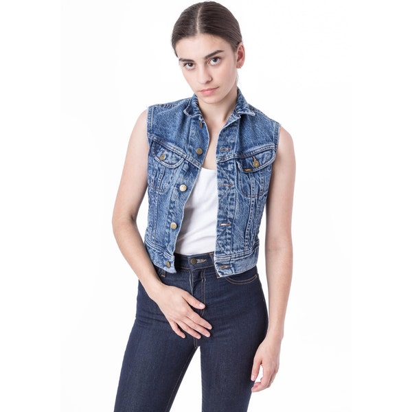 sale DENIM VEST jean vest Lee acid wash 90s Small / Extra small / Xs women tank top vests  vintage / Better stay Together