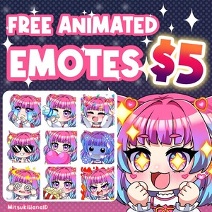 Custom Twitch Emotes | Animated Emotes | Vtuber Emotes | Discord Emoji | Chibi Emote | Chibi Anime | Chibi Character | Emoji | Kick Emotes