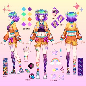 Character Sheet, Character Reference Sheet, Design Character Sheet, Vtuber Reference Sheet, Anime Reference Sheet, 2D Character