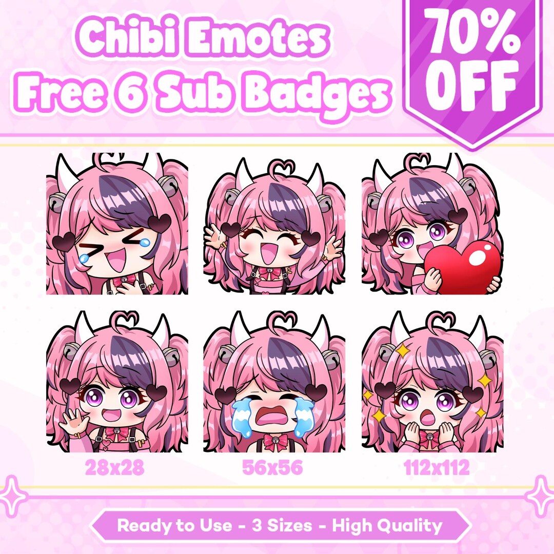 Custom Twitch Emotes Chibi Emotes Kawaii Chibi Emotes Custom Emotes For