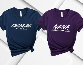 Personalized Grandma Shirt | Custom Grandchildren Names Gift