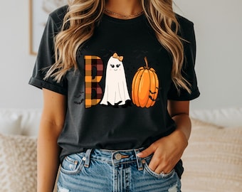 Maglietta di Halloween Boo Ghost: maglietta grafica in morbido cotone