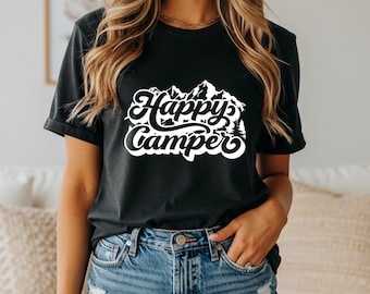 Happy Camper T-Shirt: Outdoor Adventure Graphic Tee