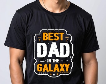 Best Dad in the Galaxy T-Shirt, Space Theme Dad Tee