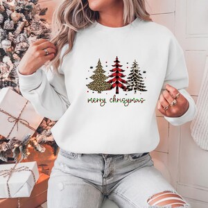 Festive Christmas Tree Sweatshirt | Cozy Holiday Sweater, Perfect Gift for Her, Merry & Bright Apparel, Cute Christmas Outfit