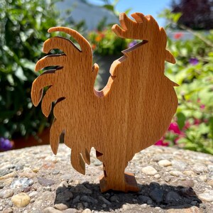 Kitchen Rooster Fridge Magnet Natural Wood