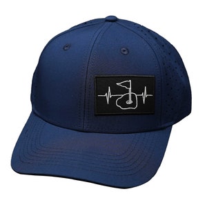 Golf Hat - Baseball Hat Fit - Dark Blue - Laser Mesh  (No Photo)